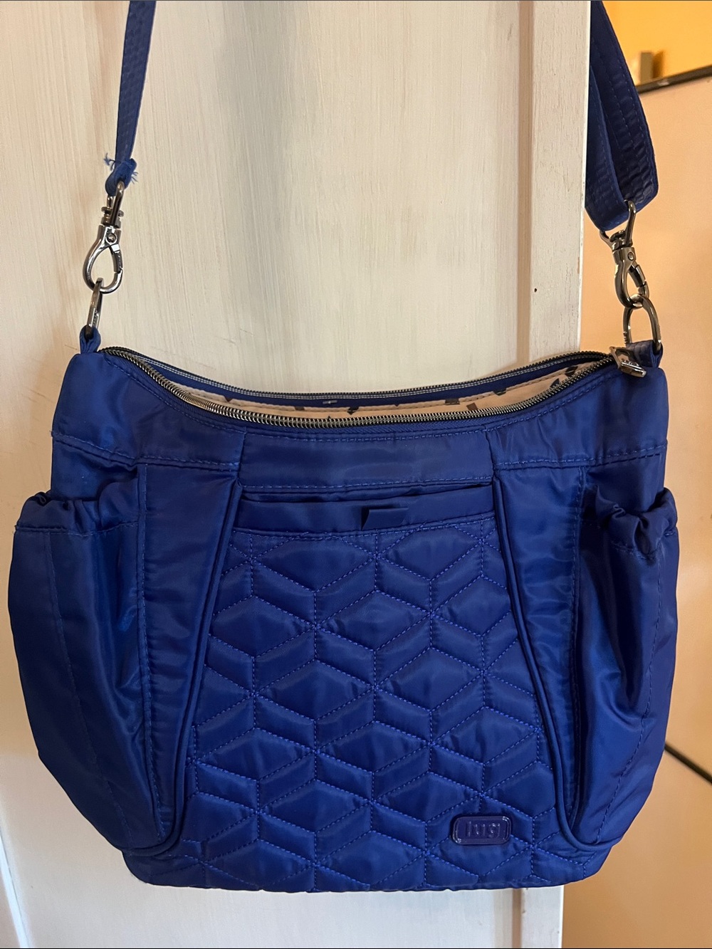 Lug Quilted Nylon Shoulder Bag - Royal Blue